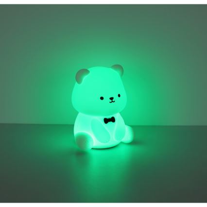 Globo - LED RGBW dæmpbar genopladelig natlampe til børn LED/1W/5V 1200 mAh bjørn