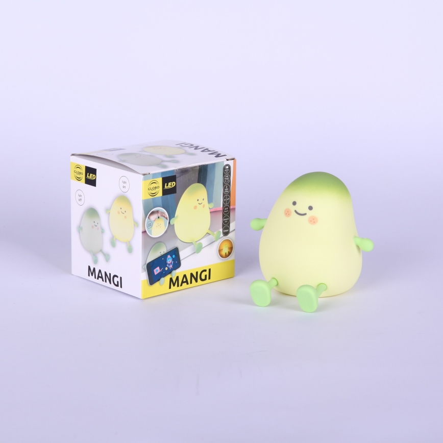 Globo - LED RGBW, dæmpbar, genopladelig natlampe til børn, LED/2W/5V, 1200 mAh, mango