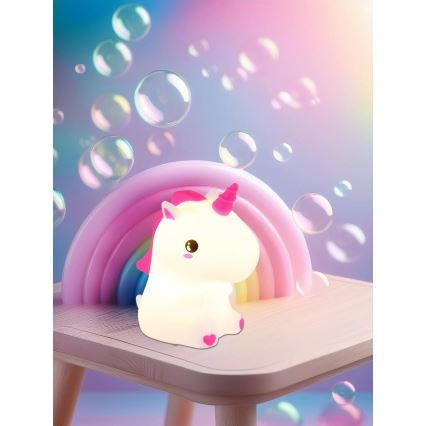 Globo - LED RGBW dæmpbar genopladelig natlampe til børn LED/1,5W/5V 1200 mAh enhjørning