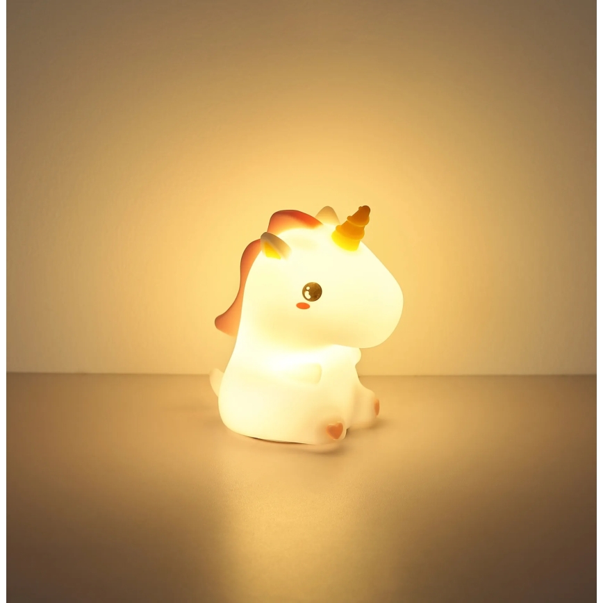 Globo - LED RGBW dæmpbar genopladelig natlampe til børn LED/1,5W/5V 1200 mAh enhjørning