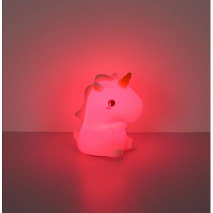 Globo - LED RGBW dæmpbar genopladelig natlampe til børn LED/1,5W/5V 1200 mAh enhjørning