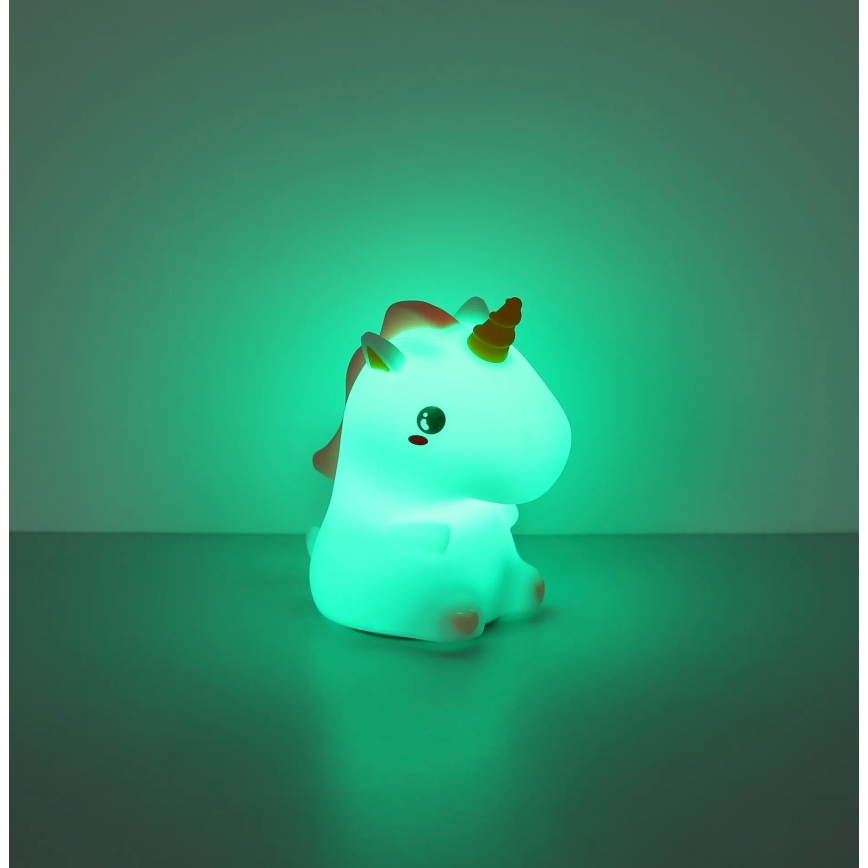 Globo - LED RGBW dæmpbar genopladelig natlampe til børn LED/1,5W/5V 1200 mAh enhjørning