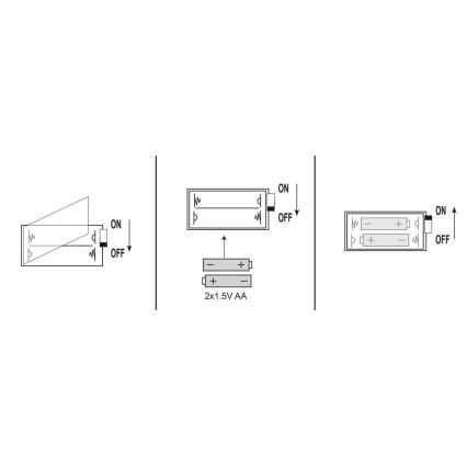 Globo - LED julekæde 20xLED/2xAA 2,2 m varm hvid