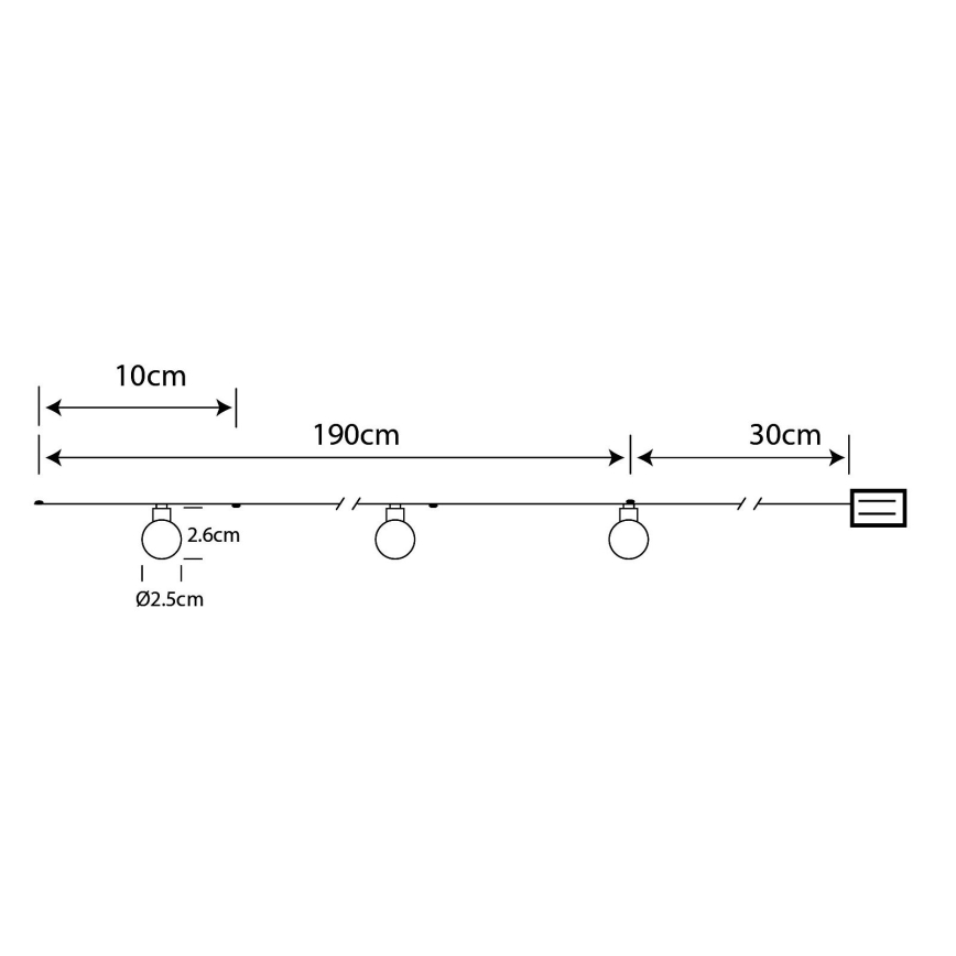 Globo - LED julelyskæde 20xLED/2xAA 2,2m varm hvid