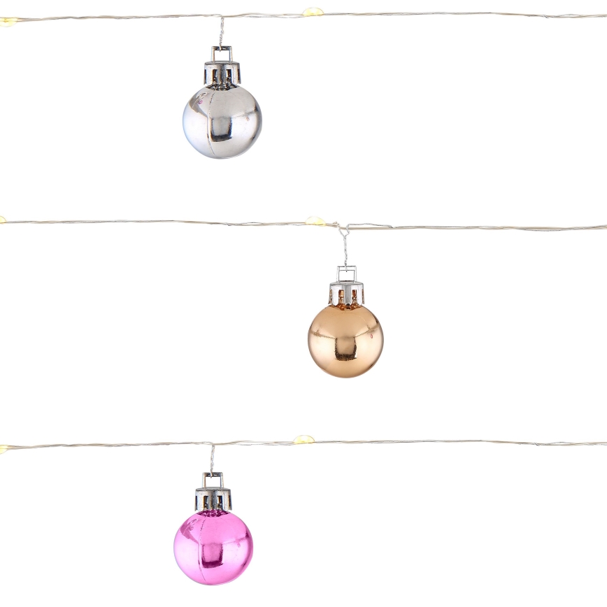 Globo - LED  lyskæde 20xLED/2xAA 2,2m varm hvid