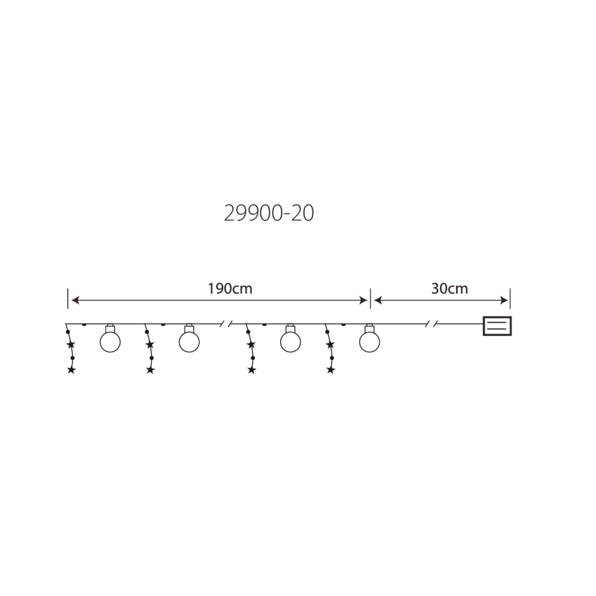 Globo 29900-20 - LED dekorativ kæde 20xLED/0,03W/2xAA