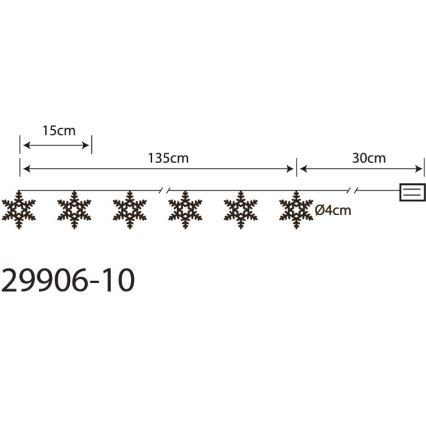 Globo 29906-10 - LED dekorativ kæde 10xLED/0,03W/2xAA