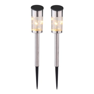 Globo - 2x Solcellelampe 10xLED/0,06W/1,2V IP44
