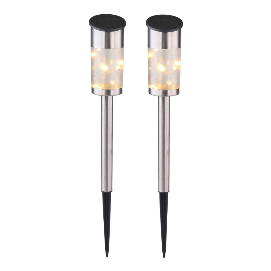 Globo - 2x Solcellelampe 10xLED/0,06W/1,2V IP44