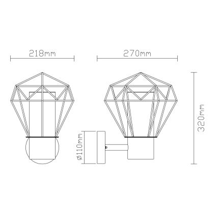 Globo - Udendørs væglampe 1xE27/15W/230V IP44