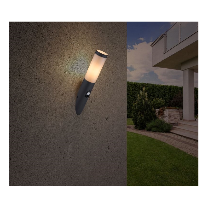 Globo - Udendørs væglampe med sensor 1xE27/15W/230V IP44
