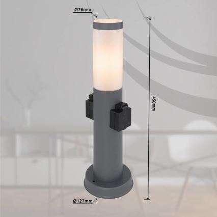 Globo 3158AK - Udendørslampe med 2 stikkontakter BOSTON 1xE27/23W/230V IP44
