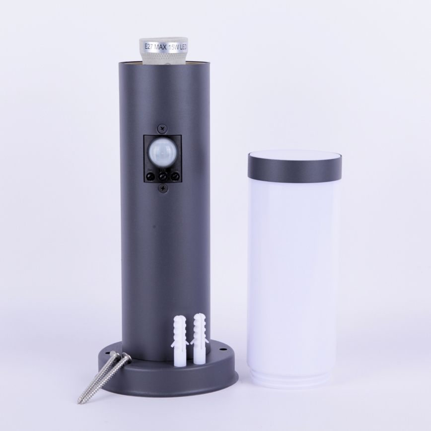 Globo - Udendørslampe med sensor 1xE27/15W/230V 45 cm IP44