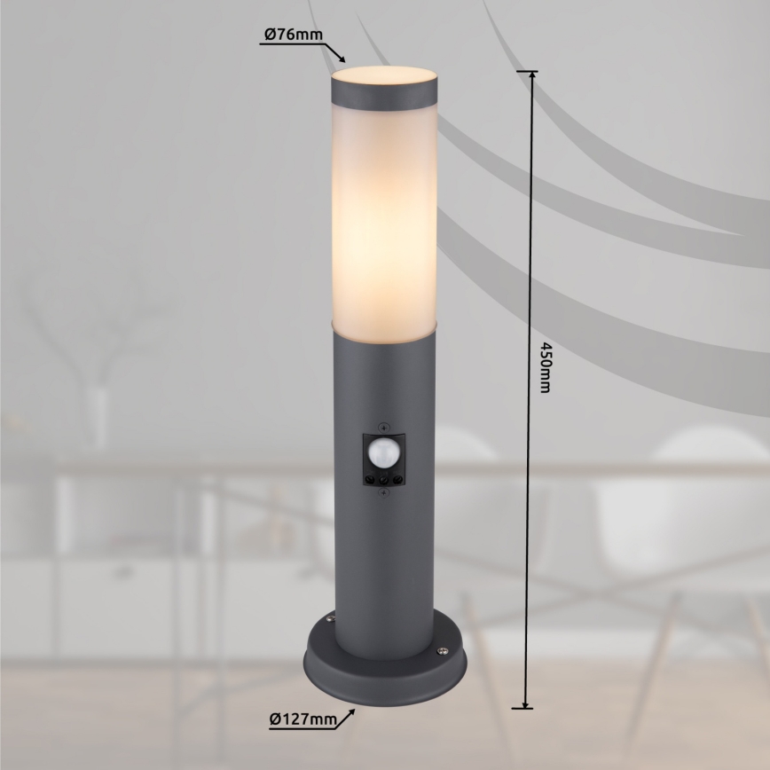 Globo - Udendørslampe med sensor 1xE27/15W/230V 45 cm IP44