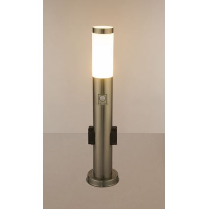 Globo - LED udendørslampe med sensor og 2 zásuvkami LED/9W/230V 60 cm IP44