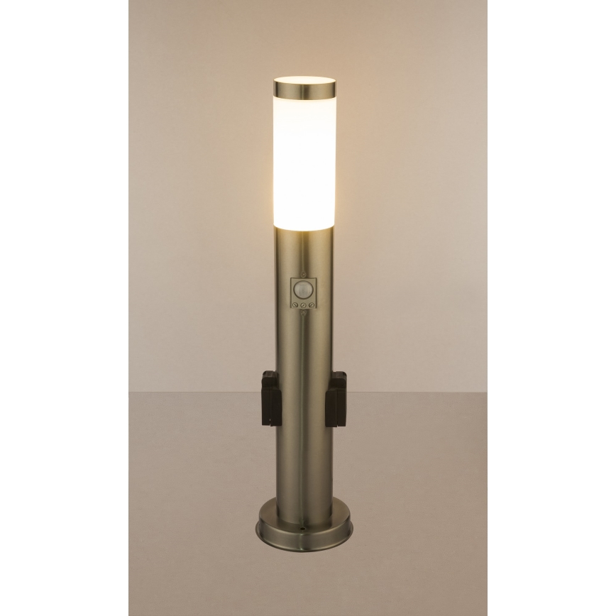 Globo - LED udendørslampe med sensor og 2 zásuvkami LED/9W/230V 60 cm IP44