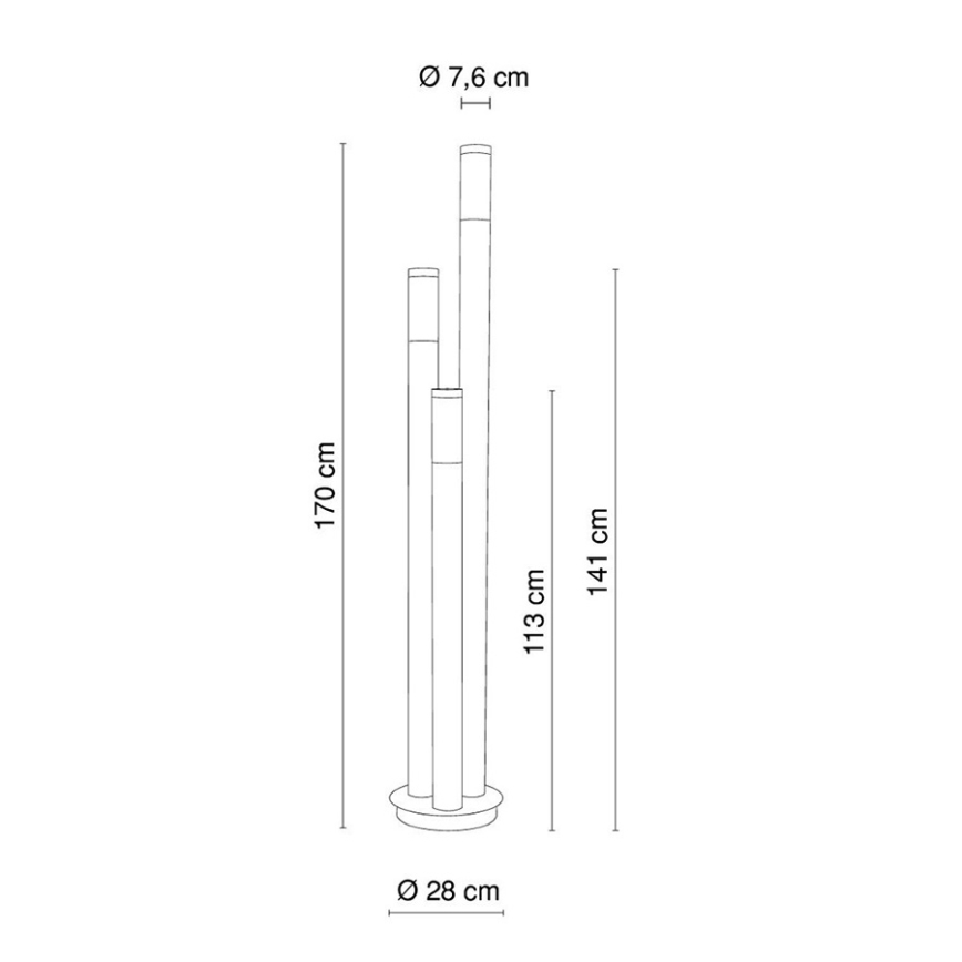 Globo - Udendørslampe 3xE27/60W/230V 170 cm IP44