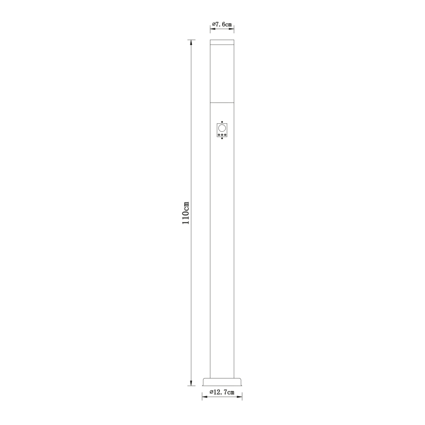 Globo - Udendørslampe med sensor 1xE27/60W/230V 110 cm IP44