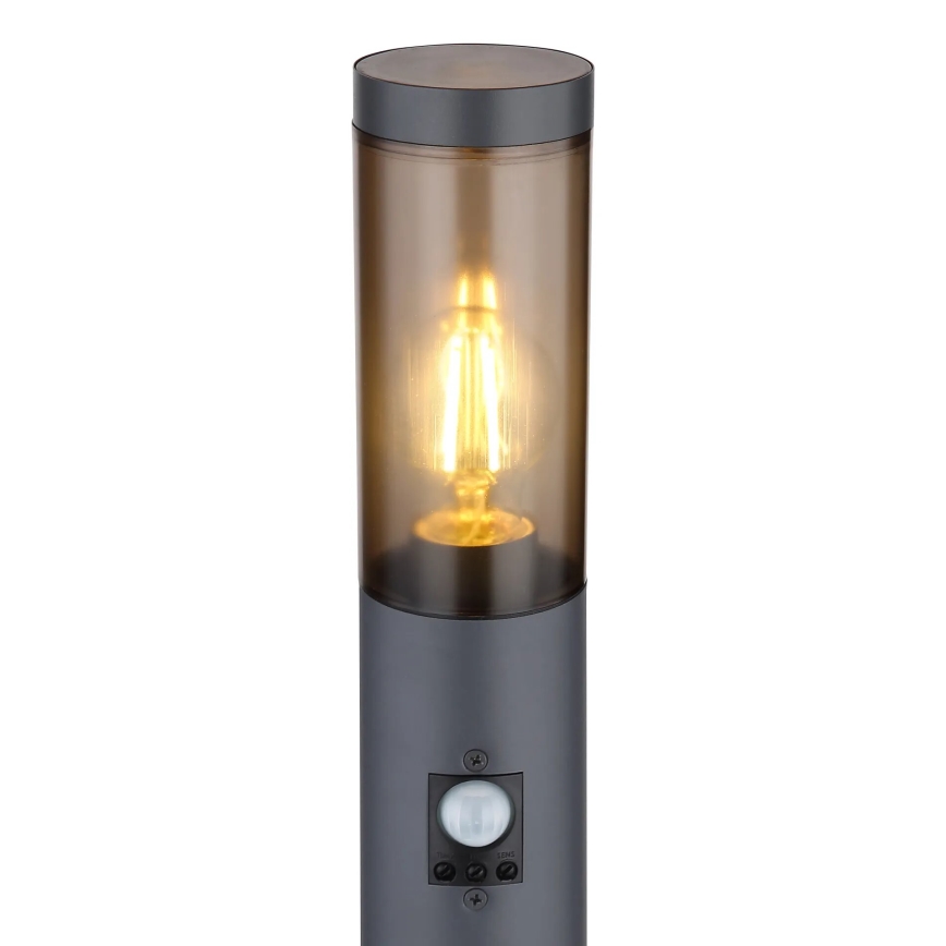 Globo - Udendørslampe med sensor 1xE27/15W/230V IP44 110 cm sort