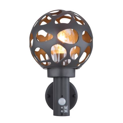 Globo - Udendørs væglampe med sensor 1xE27/15W/230V IP44