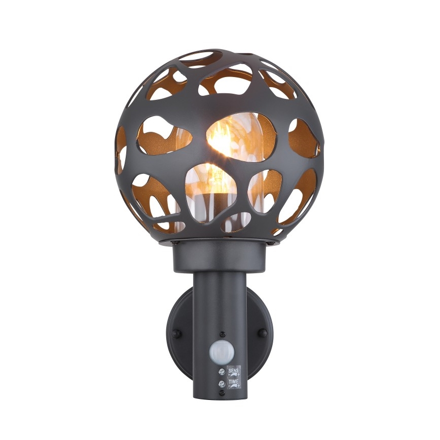 Globo - Udendørs væglampe med sensor 1xE27/15W/230V IP44