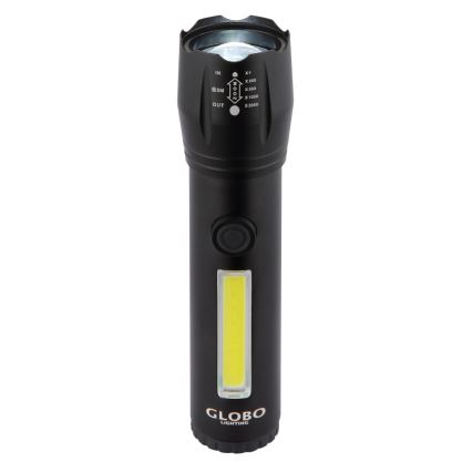 Globo - Genopladelig LED lommelygte LED/3W/5V + COB/3W 5500K 1200 mAh