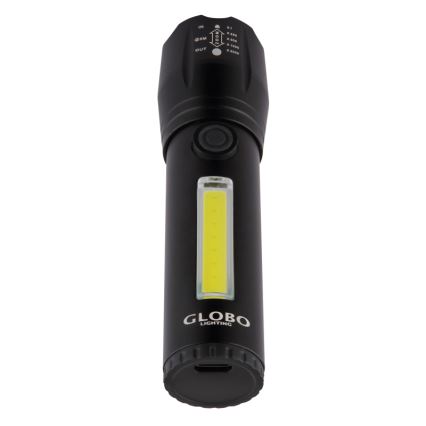 Globo - Genopladelig LED lommelygte LED/3W/5V + COB/3W 5500K 1200 mAh