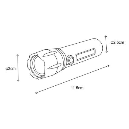 Globo - Genopladelig LED lommelygte LED/3W/5V + COB/3W 5500K 1200 mAh