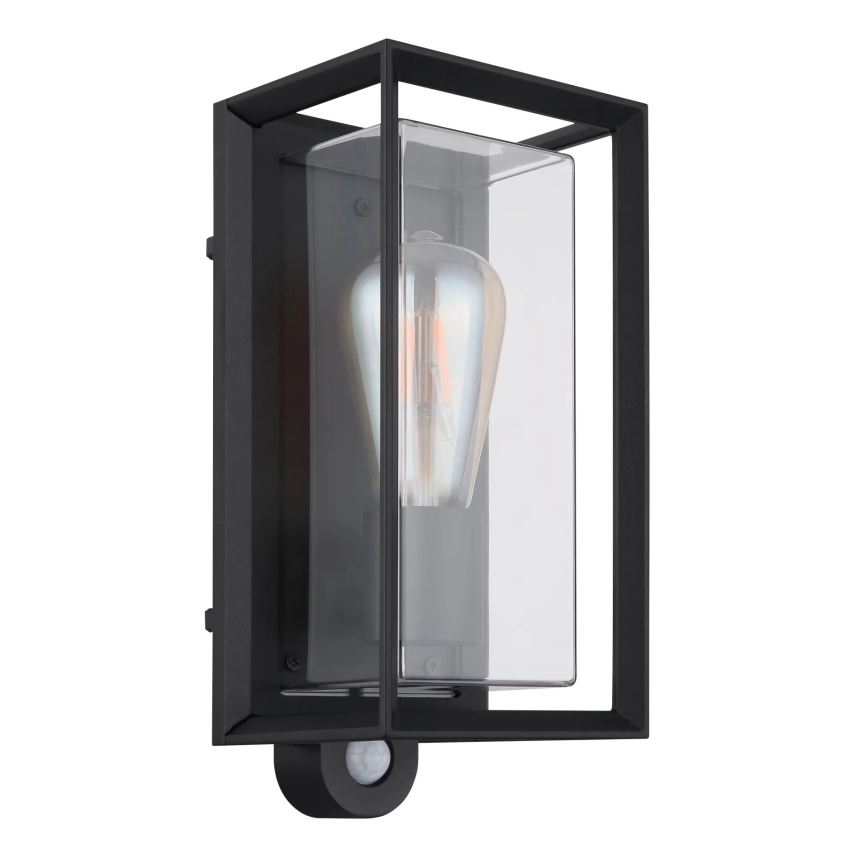 Globo - Udendørs væglampe med sensor 1xE27/60W/230V IP44 sort
