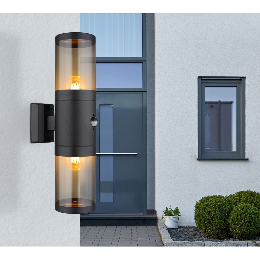 Globo væglampe med sensor 2xE27/40W/230V IP44