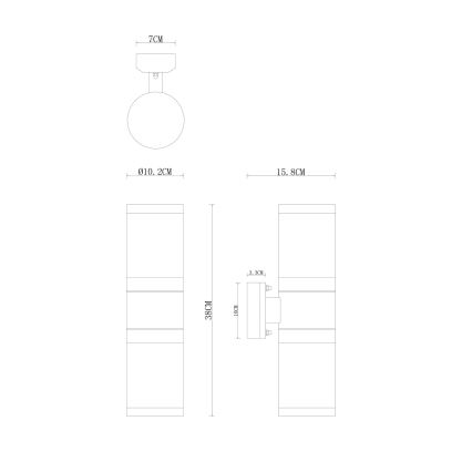 Globo - Udendørs væglampe 2xE27/60W/230V IP44