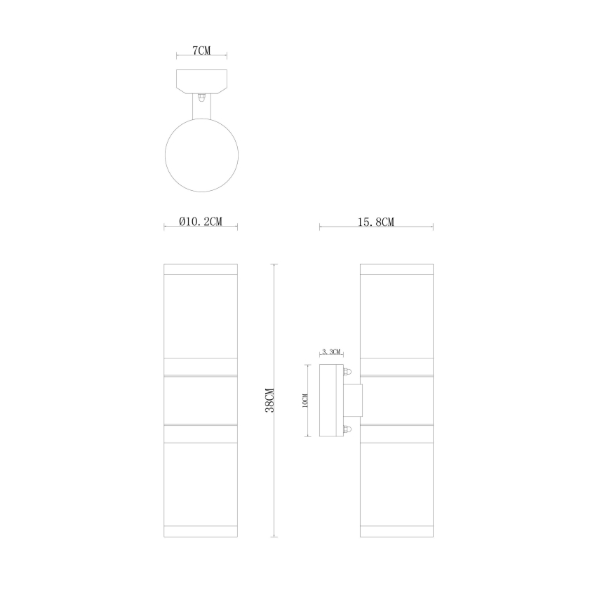Globo - Udendørs væglampe 2xE27/60W/230V IP44