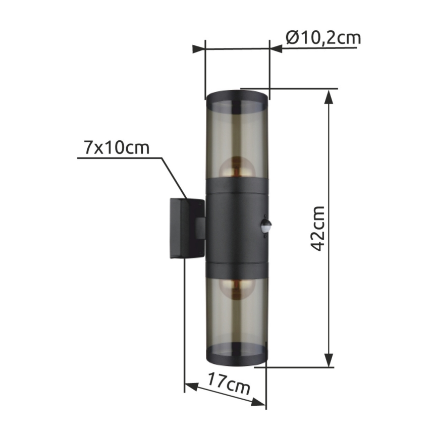 Globo - Udendørs væglampe 2xE27/60W/230V IP44