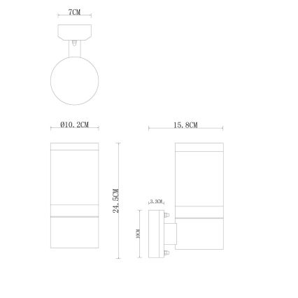 Globo - Udendørs væglampe 1xE27/60W/230V IP44