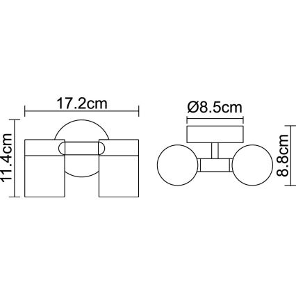 Globo 3207-2L - LED udendørsbelysning STYLE 2xGU10/5W/230V IP44