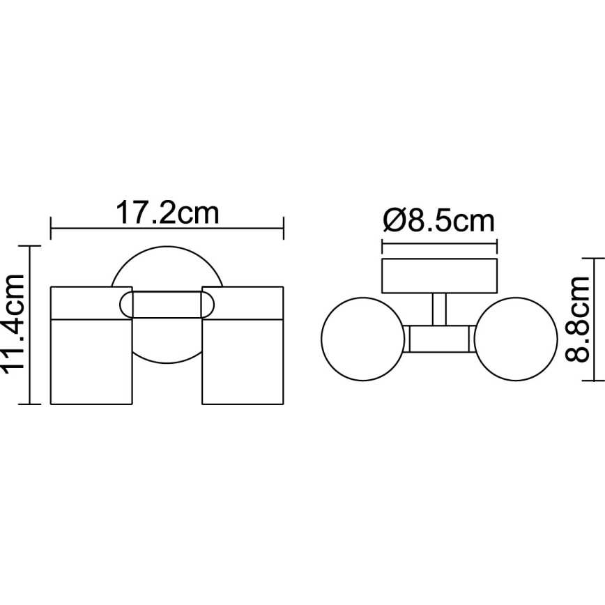 Globo 3207-2L - LED udendørsbelysning STYLE 2xGU10/5W/230V IP44