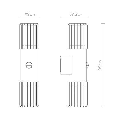 Globo - Udendørs væglampe med sensor 2xE27/15W/230V IP54