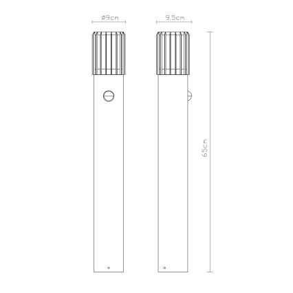 Globo - Udendørs lampe med sensor 1xE27/15W/230V IP54 65 cm