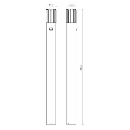 Globo - Udendørslampe med sensor 1xE27/15W/230V IP54 100 cm