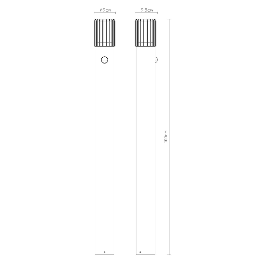 Globo - Udendørslampe med sensor 1xE27/15W/230V IP54 100 cm