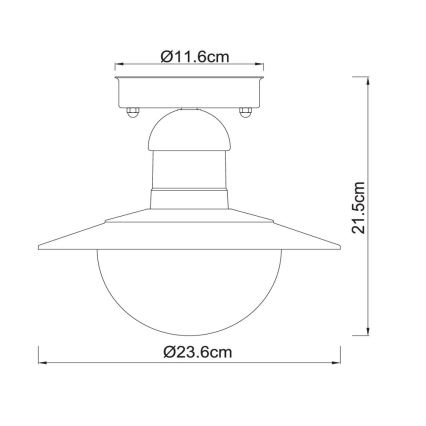 Globo - Udendørs loftlampe 1xE27/15W/230V IP44 rustfarvet