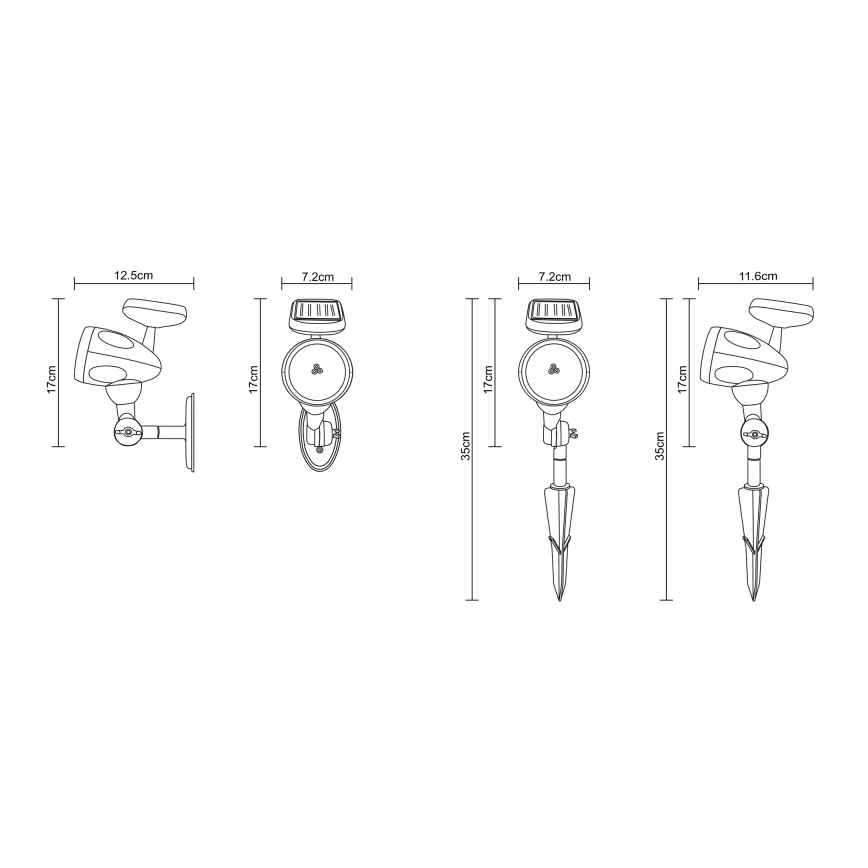 Globo - LED Solcellebelysning 3xLED/0,06W IP44