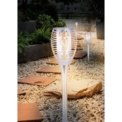Globo - LED solcellelampe LED/3,6W/3V 1800K IP44 skinnende krom