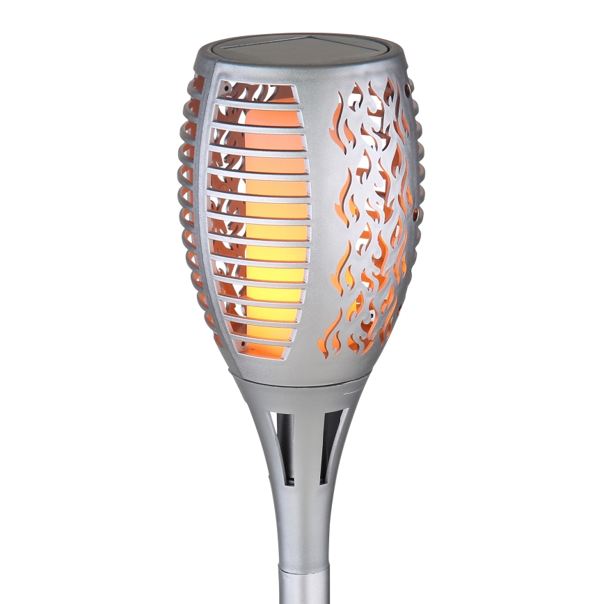 Globo - LED solcellelampe LED/3,6W/3V 1800K IP44 skinnende krom