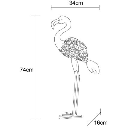 Globo - LED-solcellelampe LED/3V IP44 300 mAh flamingo