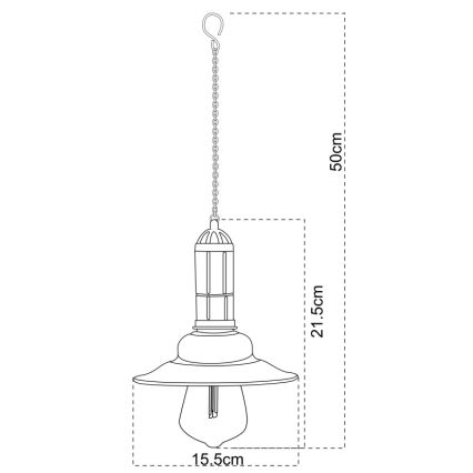 Globo - Soldrevet LED pendel m. kædeophæng LED/0,06W/1,2V IP44 150 mAh