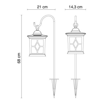 Globo - LED solcellelampe LED/0,06W IP44