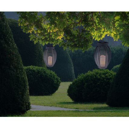 Globo - LED solcellelampe LED/0,06W/3,2V IP44 200 mAh Rattan