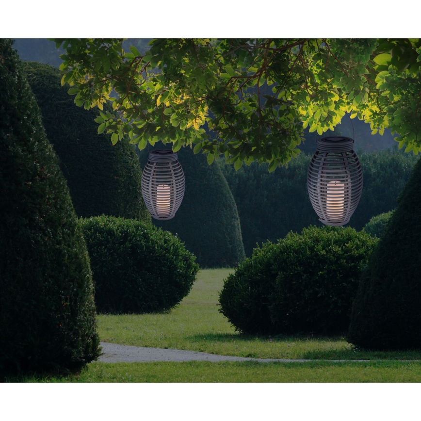 Globo - LED solcellelampe LED/0,06W/3,2V IP44 200 mAh Rattan