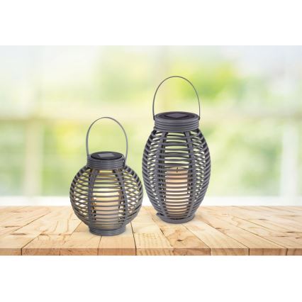 Globo - LED solcellelampe LED/0,06W/3,2V IP44 200 mAh Rattan